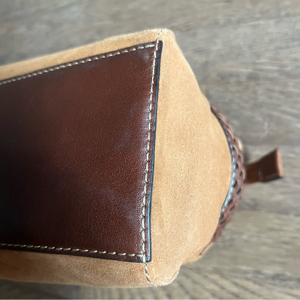 ‼️ SOLD ‼️Fossil Brown Suede Leather Shoulder Handbag - Picture 7 of 9